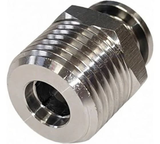 Фитинг цанговый прямой TITAN LOCK, 6 мм, наруж. резьба 3/8, латунь ник., тип PC, 5 шт., TLP-PC6-03BRN_5