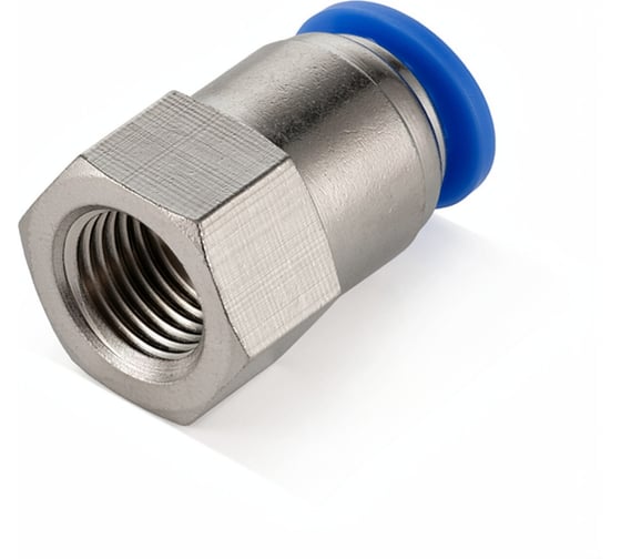 Фитинг цанговый прямой TITAN LOCK, 6 мм, внутр. резьба 3/8, латунь ник., тип PCF, 5 шт., TLP-PCF6-03BRN_5