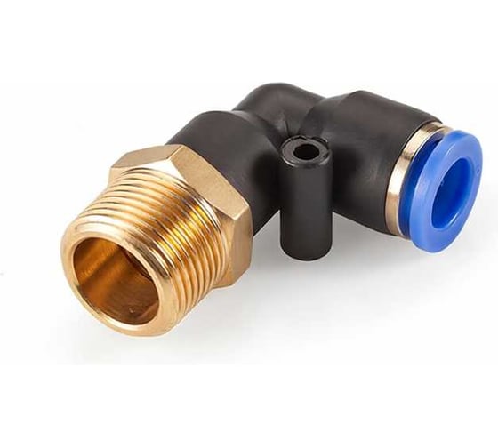 Фитинг цанговый угловой TITAN LOCK 6 мм, наруж. резьба 3/8, латунь, тип PL TLP-PL6-03BR
