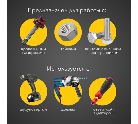 Бита с торцевой головкой магнитная (17x65 мм; 1/4") KRANZ KR-92-0405-1