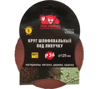 Круг шлифовальный 125 мм, P36, 5 шт Росомаха 435036