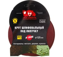 Круг шлифовальный 125 мм, P1500, 5 шт Росомаха 435815 20977809