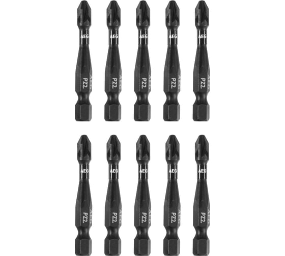 Ударостойкие биты AEG PH2 50 мм, 10 шт, TICTAC упаковка AF50PZ2-10 4932502236