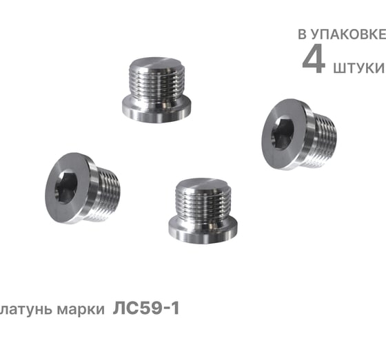 Заглушка латунная JDG-M12х1,25, 4шт., NBPT 808938