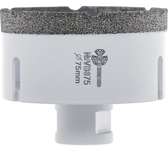 Коронка алмазная по керамограниту TRIO-DIAMOND 75 мм, М14, Vacuum Brazed, VB075