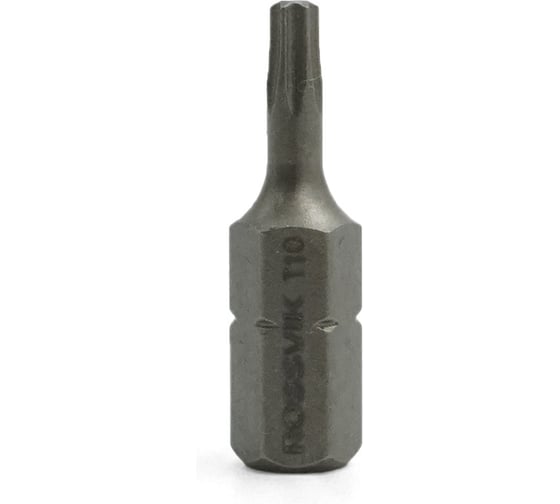 Бита ROSSVIK TORX T10, 25 мм, 1/4, сплав S2 (20шт в коробке) 6325T10 1