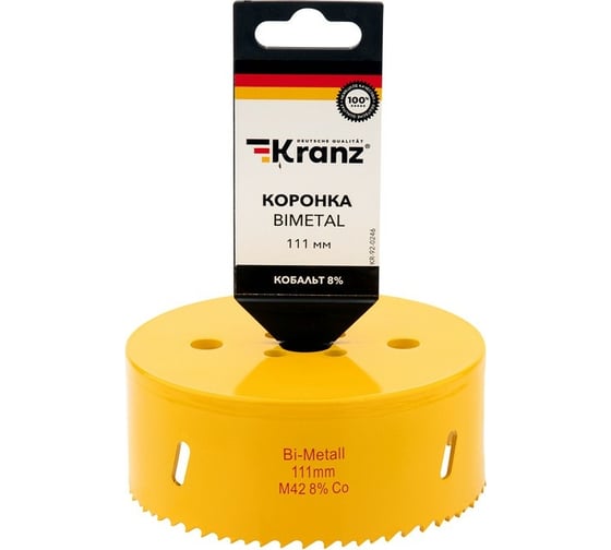 Коронка биметаллическая 111 мм KRANZ KR-92-0246 1
