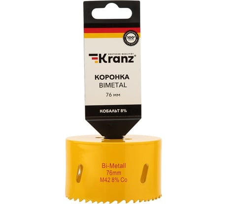 Коронка биметаллическая 76 мм KRANZ KR-92-0238