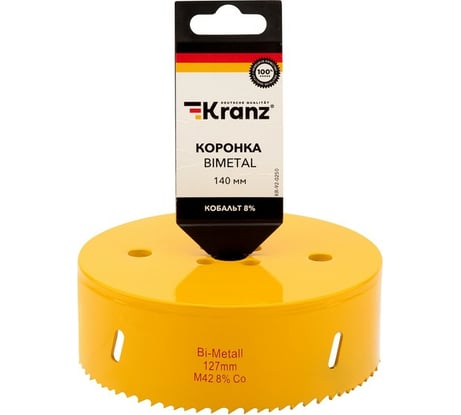 Коронка биметаллическая 140 мм KRANZ KR-92-0250