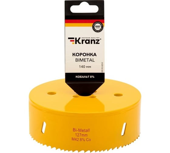 Коронка биметаллическая 140 мм KRANZ KR-92-0250 1