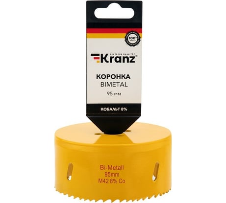 Коронка биметаллическая 95 мм KRANZ KR-92-0242