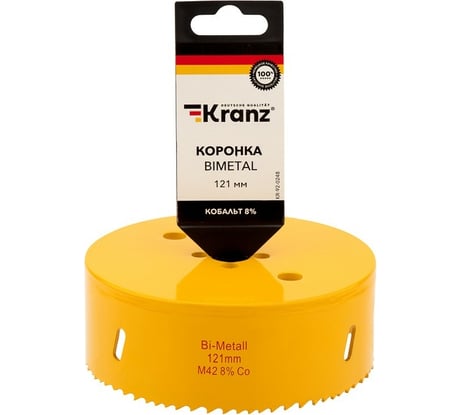 Коронка биметаллическая 121 мм KRANZ KR-92-0248