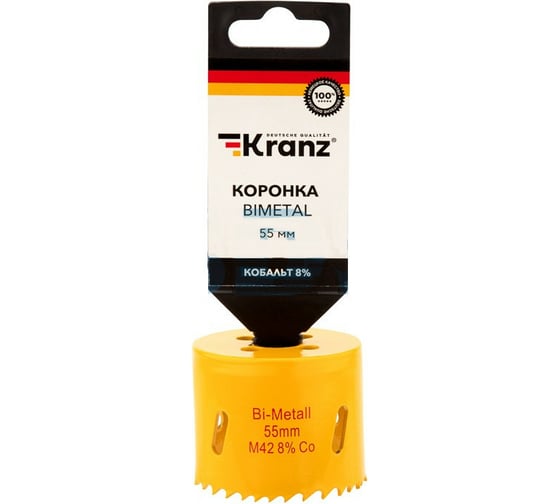 Коронка биметаллическая 55 мм KRANZ KR-92-0229