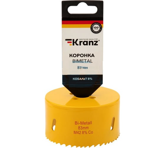 Коронка биметаллическая 83 мм KRANZ KR-92-0240 1