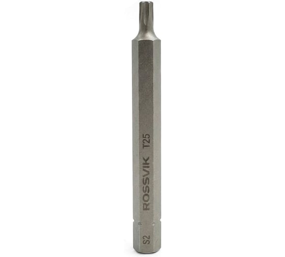 Бита ROSSVIK TORX , T25, 80 мм, 5/16, сплав S2 (10шт в коробке) 8080T25