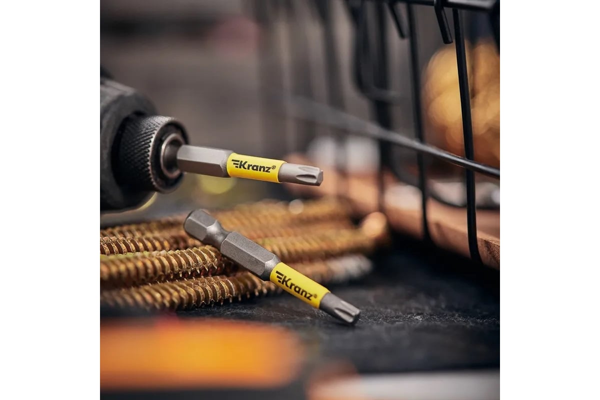 Бита Torx (2 шт; T25x50 мм; сталь S2) для шуруповерта KRANZ KR-92-0428 ...