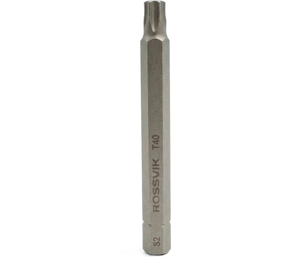 Бита ROSSVIK TORX T40, 80 мм, 5/16, сплав S2 (10шт в коробке) 8080T40