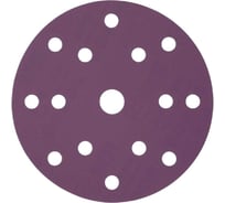 Круг шлифовальный Purple PP627 (150 мм; 15 отверстий; Р500; 100 шт) Hanko PP627.150.15.0500