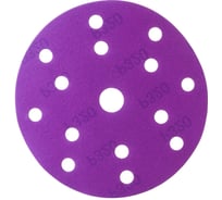 Круг шлифовальный Purple PP627 (150 мм; 15 отверстий; Р320; 100 шт) Hanko PP627.150.15.0320