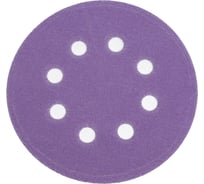 Круг шлифовальный Purple PP627 (125 мм; 8 отверстий; Р150; 100 шт) Hanko PP627.125.8.0150