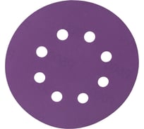 Круг шлифовальный Purple PP627 (125 мм; 8 отверстий; Р500; 100 шт) Hanko PP627.125.8.0500