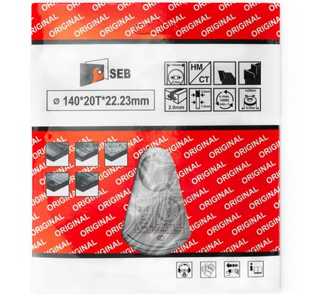 Диск пильный по дереву 140х22.23/20 мм, 20Z S.E.B. 306PG-1402022