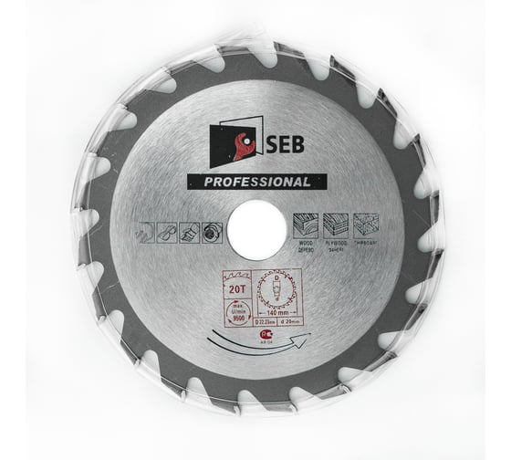Диск пильный по дереву 140х22.23/20 мм, 20Z S.E.B. 306PG-1402022