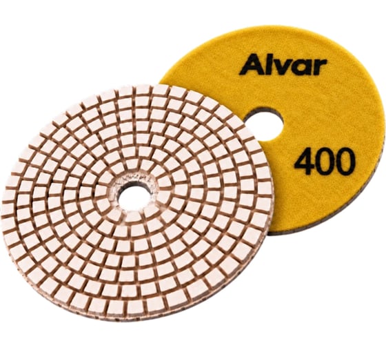 Круг алмазный гибкий шлифовальный Alvar мокрый P400 D=100мм (10 шт) AL-GD10C-400