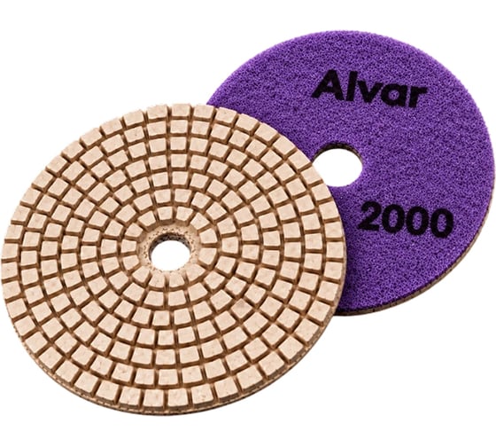 Круг алмазный гибкий шлифовальный Alvar мокрый P2000 D=100мм (10 шт) AL-GD10C-2000