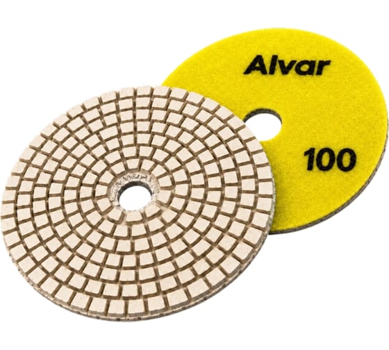 Круг алмазный гибкий шлифовальный Alvar мокрый P100 D=100мм (10 шт) AL-GD10C-100