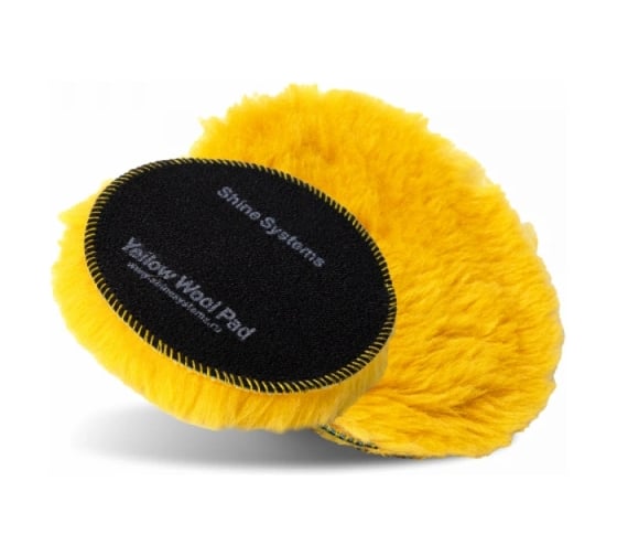Полировальный круг из меха Shine systems Yellow Wool Pad 130 мм SS265