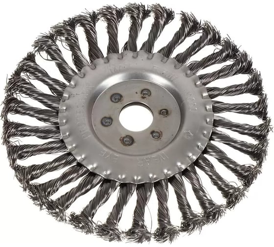 Щетка для УШМ BARTEX 175 мм, плоская, крученая проволока 0.5 мм, d22.2 мм, замятие упаковки 411555