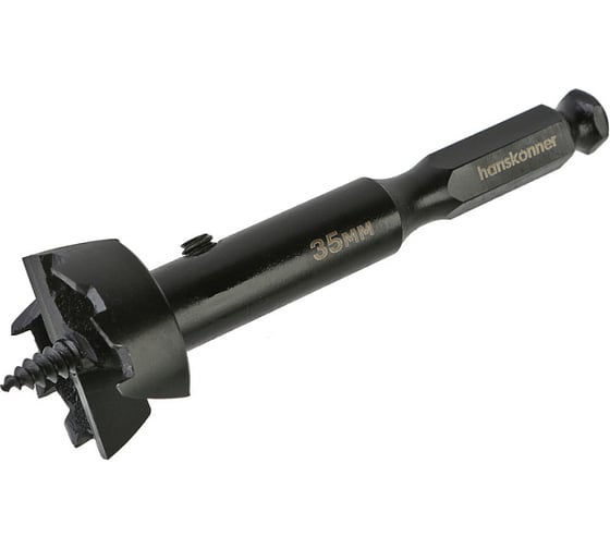 Сверло форстнера Hanskonner 35*128 мм, сталь СК45, H1055-F35x128