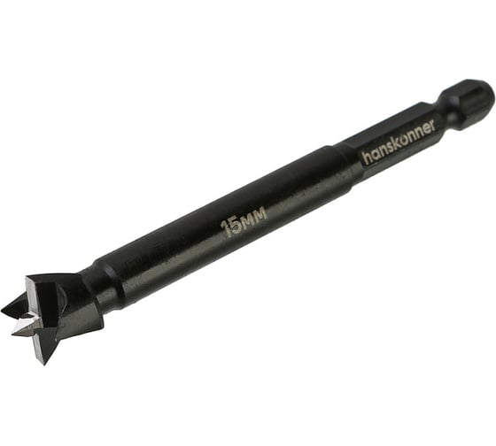 Сверло форстнера Hanskonner 15*90 мм, сталь СК45 H1055-F15x90