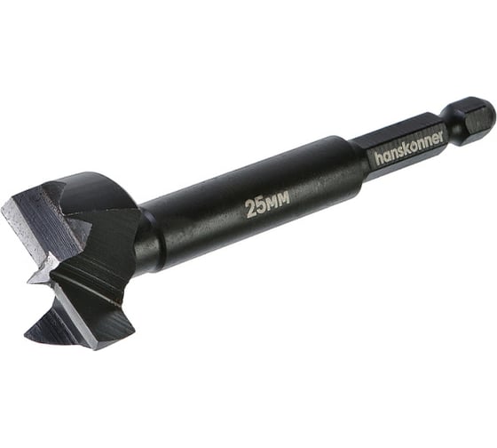 Сверло форстнера Hanskonner 25*90 мм, сталь СК45, H1055-F25x90