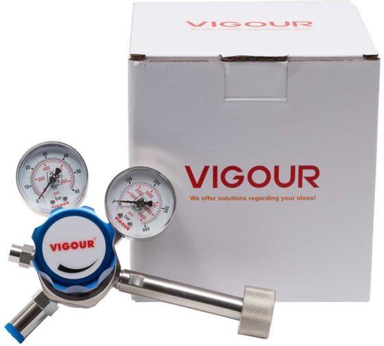 Редуктор для лазерной резки VIGOUR VSR-2C-300-35 (азот/кислород, 35 бар), нержавеющая мембрана Hastelloy VSR02ЕC-RU004