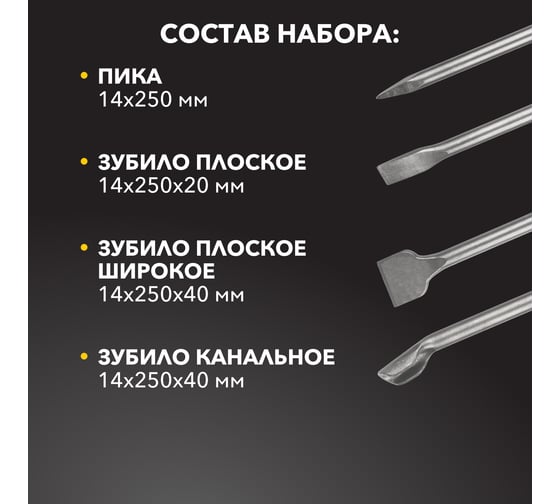 Набор буров и долот 13 предметов SDS Plus KRANZ KR-91-0409