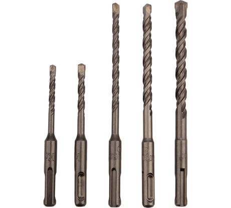 Набор буров по бетону 5-6x110 мм, 6-8-10x160 мм, 5 шт, SDS Plus KRANZ 5 шт. KR-91-0406
