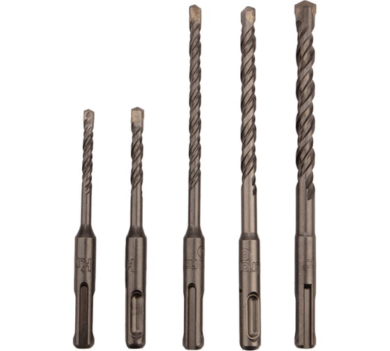 Набор буров по бетону 5-6x110 мм, 6-8-10x160 мм, 5 шт, SDS Plus KRANZ 5 шт. KR-91-0406