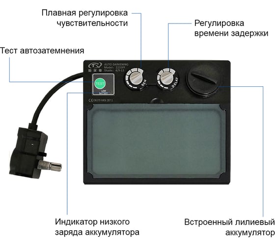 Маска сварочная с автозатемнением СТ-1Ч SHEDU 22061