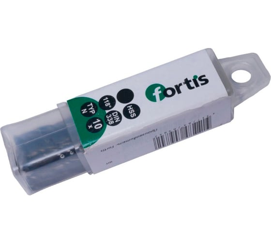 Сверло по металлу HSS DIN 338 (10 шт; 1.7x20x43 мм) Fortis 10 010 170
