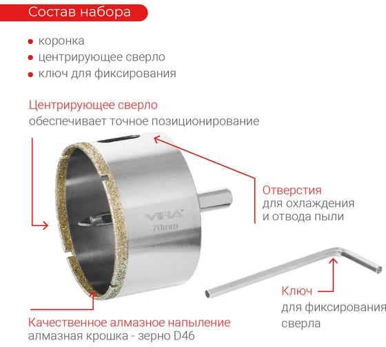 Коронки алмазные для алмазного сверления по бетону, керамограниту ...