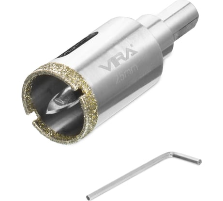 Алмазная коронка VIRA 25 мм по керамограниту и керамике трехгранный хвостовик 559502