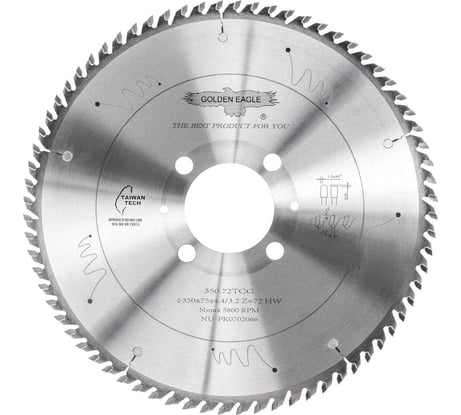 Диск пильный HW основной (350x75x4.4/3.2 мм; Z72; TR-F) Golden Eagle TL00000043