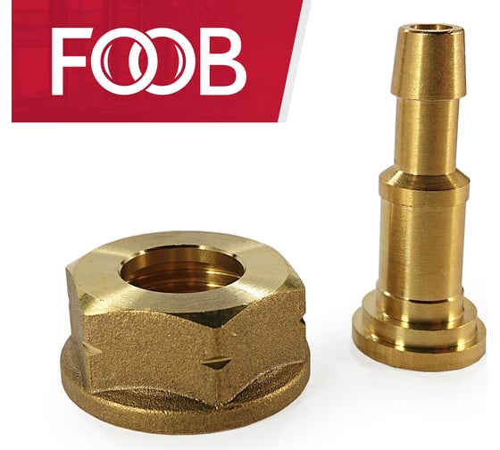 Штуцер со съемной гайкой М22, левая резьба, под шланг 6/9 мм F10.12.1 FOOB 00-00003671
