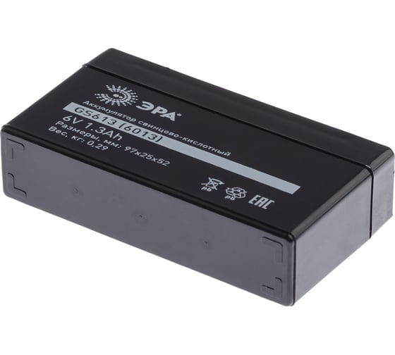Аккумулятор свинцово-кислотный GS613 6V, 1.3Ah ЭРА Б0050079