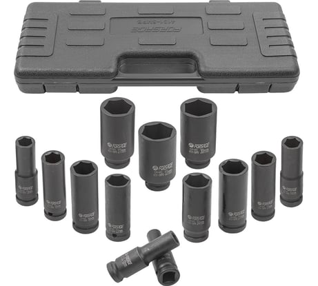 Набор головок ударных глубоких 13 предметов, 1/2"DR, в кейсе Forsage F-4131-5MPB(50991)