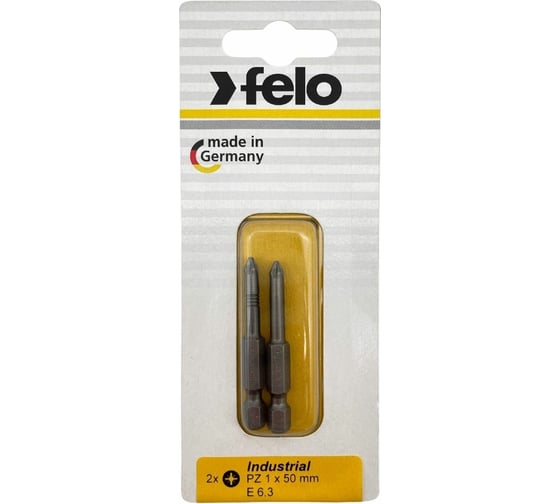 Бита крестовая в блистере Industrial (2 шт; PZ1x50 мм) Felo 03101536