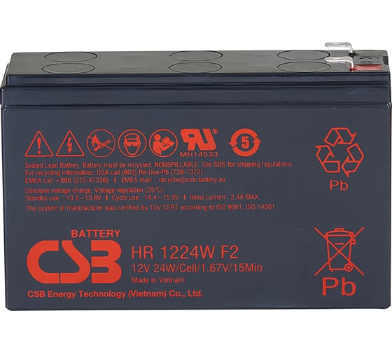 Аккумулятор для ИБП CSB HR1224W F2 F1 УТ-00000114 1