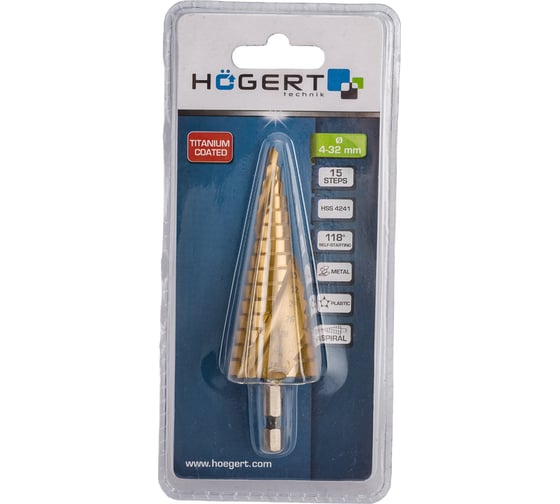 Сверло ступенчатое спиральное 4-32 мм HOEGERT TECHNIK HT6D326 1